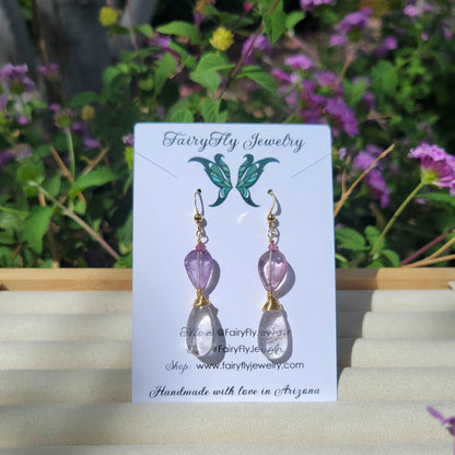 14k Gold-Filled Amethyst, Ametrine, &amp; Pink Sapphire Earrings