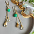 Celestial Harvest Collection: Handcrafted 14K Gold-Filled Chrysoprase & Rutilated Quartz Earrings