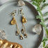 Celestial Harvest Collection: Handcrafted 14K Gold-Filled Citrine & Champagne Quartz Earrings