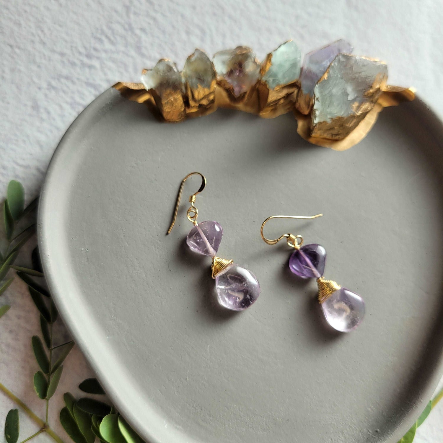 14k Gold-Filled Amethyst Earrings