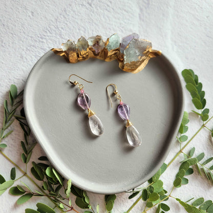 14k Gold-Filled Amethyst, Ametrine, &amp; Pink Sapphire Earrings