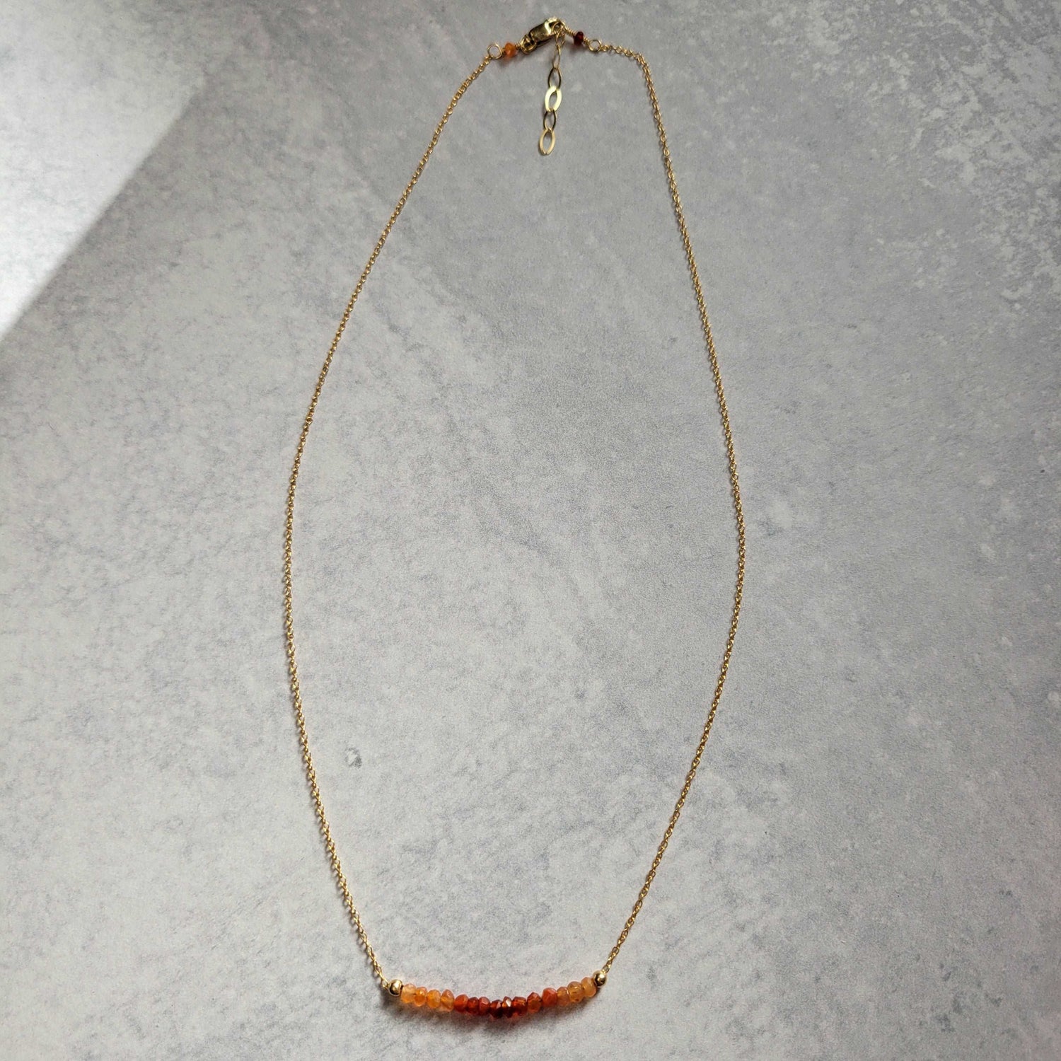 17-18&quot; 14k Gold-Filled Ombre Carnelian Fall Necklace