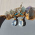 Handcrafted Hammered 14k Gold-Filled, Arizona Turquoise, Chrysoella, & Rainbow Moonstone Earrings