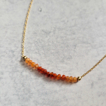 17-18&quot; 14k Gold-Filled Ombre Carnelian Fall Necklace