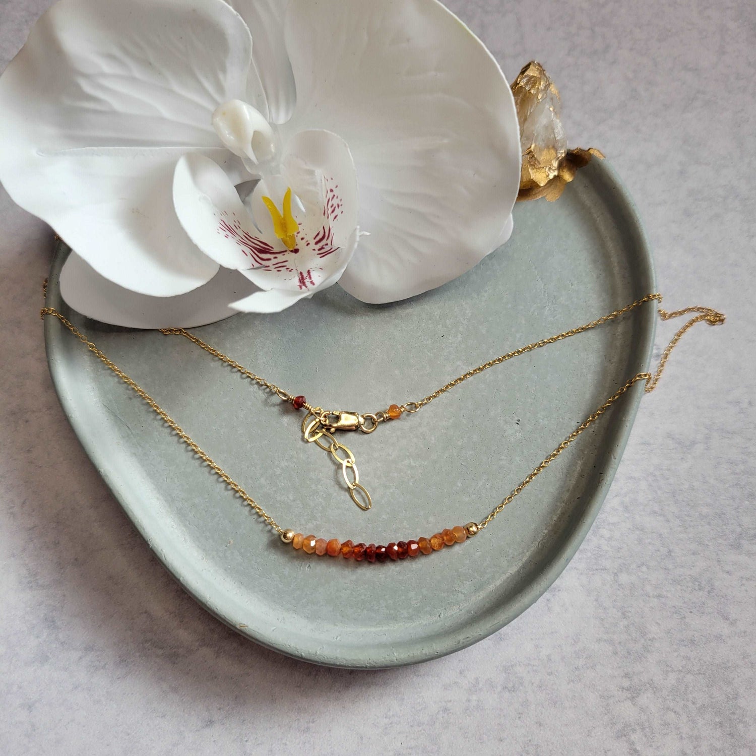 17-18&quot; 14k Gold-Filled Ombre Carnelian Fall Necklace