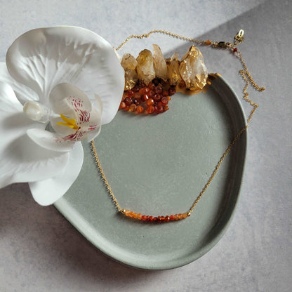 17-18&quot; 14k Gold-Filled Ombre Carnelian Fall Necklace